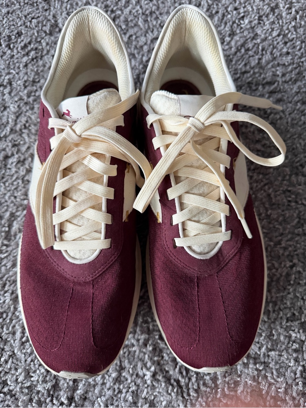 Tracksmith Women’s or Men's Burgundy and Cream Retro Elliot Running Sneakers